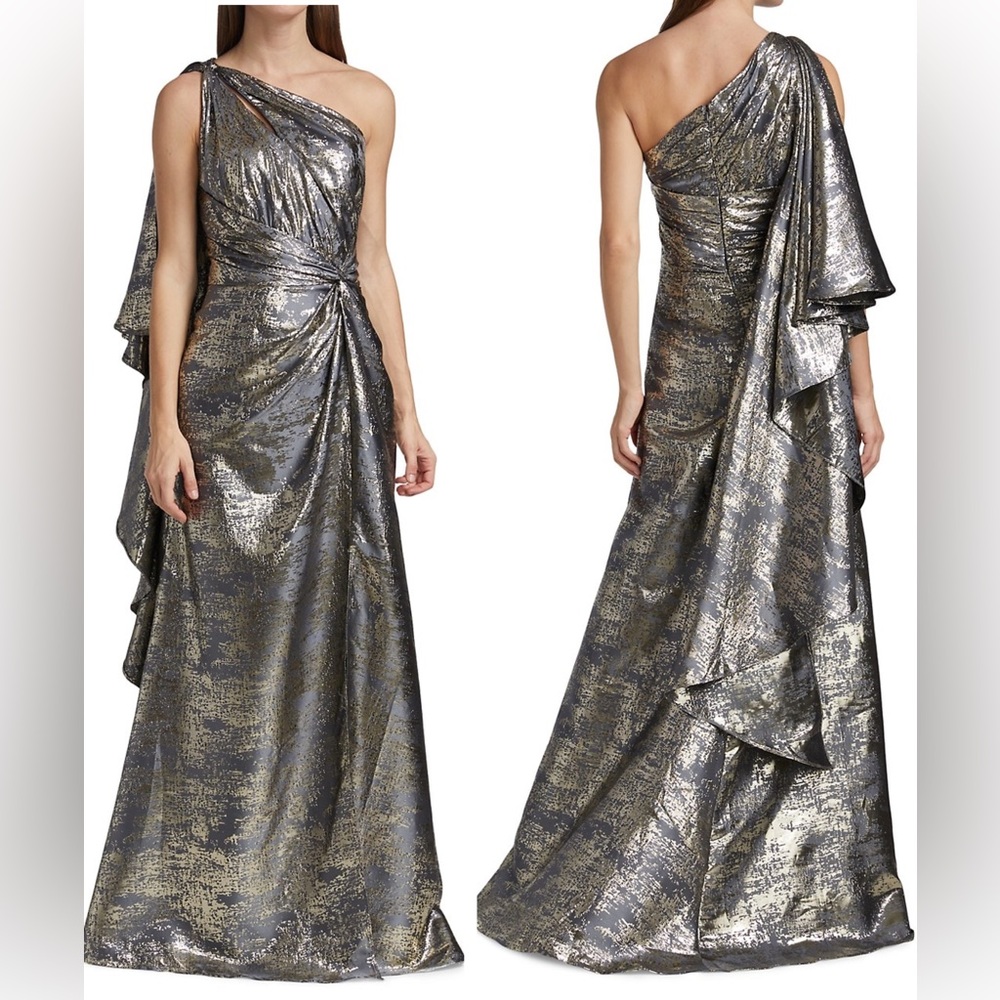 Rene Ruiz Collection Draped One-Shoulder Gown Long Dress